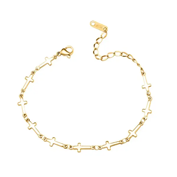 Wholesale PVD Coated Real Gold Plated 18K Gold Geometric 304 Stainless Steel Fashion Waterproof Non Tarnish 304 Stainless Steel Bracelets