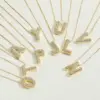Elegant Luxurious Classic Style Letter Copper 14k Gold Plated Zircon Pendant Necklace In Bulk