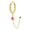 1 Piece Simple Style Commute U Shape Star Water Droplets Plating Chain Inlay Copper Zircon Earrings