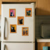 Wholesale Black Cat Series Magnetic Photo Frame Wooden Magnetic Refrigerator Magnet