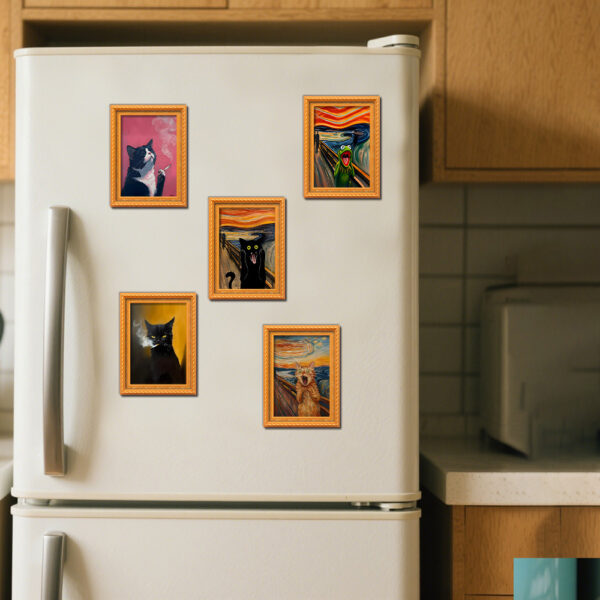 Wholesale Black Cat Series Magnetic Photo Frame Wooden Magnetic Refrigerator Magnet