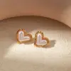 Wholesale PVD Coated 14K Gold Real Gold Plated Oval Heart Shape 304 Stainless Steel Sweet Waterproof Non Tarnish Ear Studs