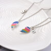 oly-b7d80427a790bef84b494cbdc93e9f56 Wholesale Good friend fashion rainbow with gold wder splicing heart magnetic necklace