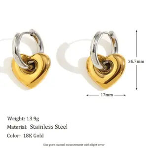 Two-Color Matching Love Heart Earrings-Two colors