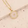 Wholesale Fashion Portrait Geometric Owl Stainless Steel Plating Inlaid Zircon 18K Gold Plated No Inlaid Pendant Necklace