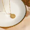 Wholesale PVD Coated Real Gold Plated 18K Gold Geometric 304 Stainless Steel Fashion Waterproof Non Tarnish 304 Stainless Steel Necklace