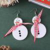 oly-b7e61bf96556220b7fb6460a25034441 Wholesale Christmas snowman scarf plaid ribbon earrings