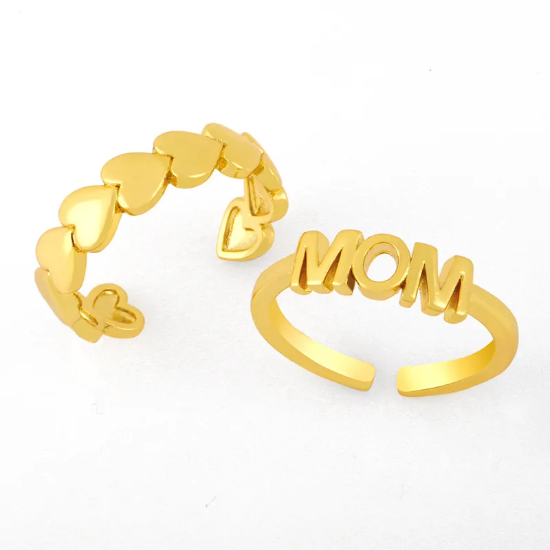 Wholesale Copper Plating Heart No Inlaid Copper Rings