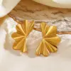Wholesale Ion Plating (IP) 18K Gold Plated Solid Color 304 Stainless Steel Vacation Simple Style Waterproof Non Tarnish Ear Studs