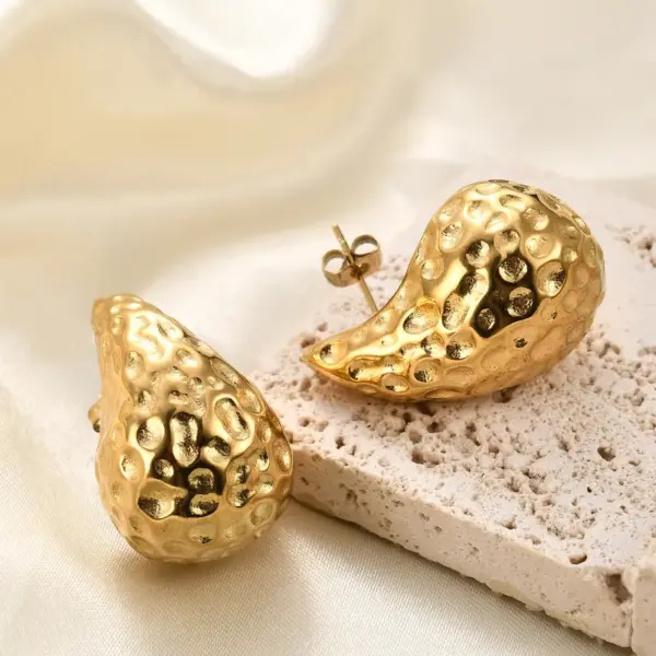 Wholesale 1 Pair Simple Style Water Droplets Plating Stainless Steel Ear Studs