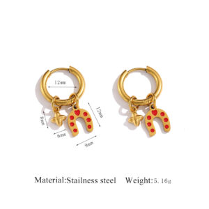 Horseshoe cross earrings