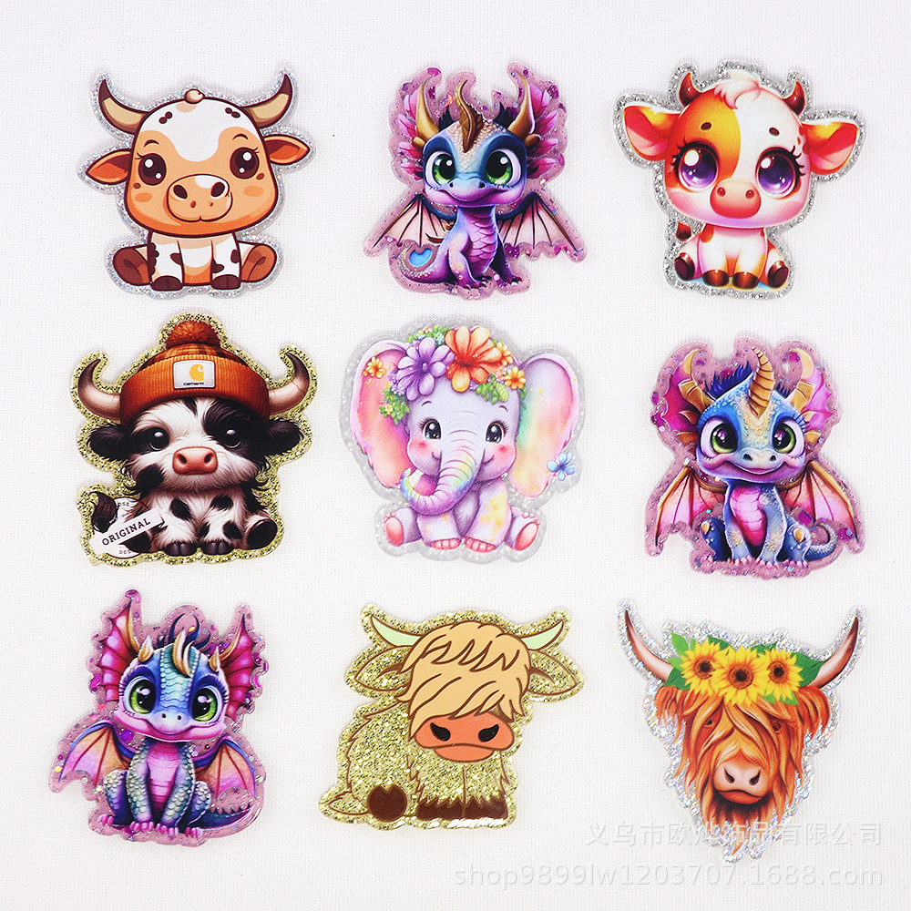 Wholesale Cartoon agon and calf letter ornaments acrylic