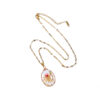 Wholesale Elegant preserved flower necklace for women, dried flower edging, teardrop pendant necklace