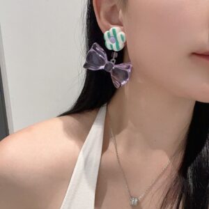Purple style ear clips without piercing