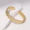 Wholesale PVD Coated Real Gold Plated 18K Gold Irregular Solid Color 304 Stainless Steel IG Style Modern Style Simple Style Waterproof Non Tarnish Bangle