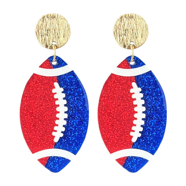 Wholesale Amazon source football football contrast fashion ladies shiny acrylic earrings should be refueling accessories