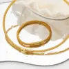 Wholesale PVD Coated Real Gold Plated 16K White Plating Solid Color 304 Stainless Steel Simple Style Waterproof Non Tarnish Bracelets Necklace