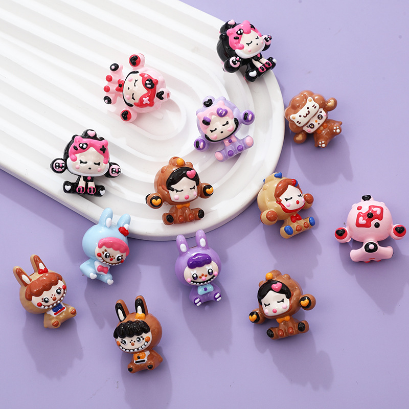 Wholesale 3D Doll Beaded Cute Pen DIY Heavy Oil Hand-Painted Beads Mobile Phone Bag Pendant Keychain Aessories
