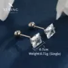 Wholesale 1 Pair XUPING Simple Style Square Inlay 304 Stainless Steel Artificial Gemstones 18K Gold Plated Raw Steel Ear Studs