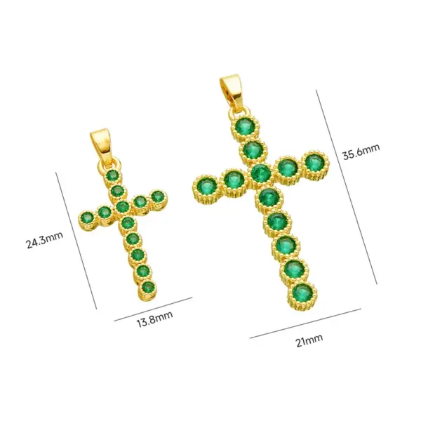 Wholesale Jewelry Modern Style Cross 304 Stainless Steel Copper Pendant Necklace Cable Chain
