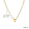 Wholesale PVD Coated 18K Gold Plated Heart Shape 304 Stainless Steel Vintage Style French Style Waterproof Non Tarnish 304 Stainless Steel Pendant Necklace
