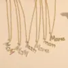Wholesale MAMA Letter 304 Stainless Steel Copper Plating Inlay Zircon Necklace