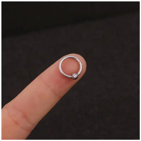 316L Stainless Steel Zircon Ear Cartilage Rings & Studs Geometric Waterproof Non Tarnish Surgical Steel