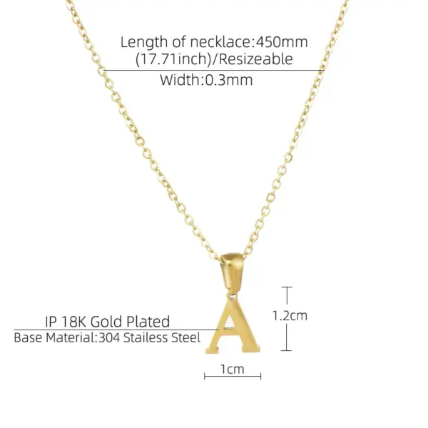 Wholesale Simple Style Letter Stainless Steel Plating Pendant Necklace