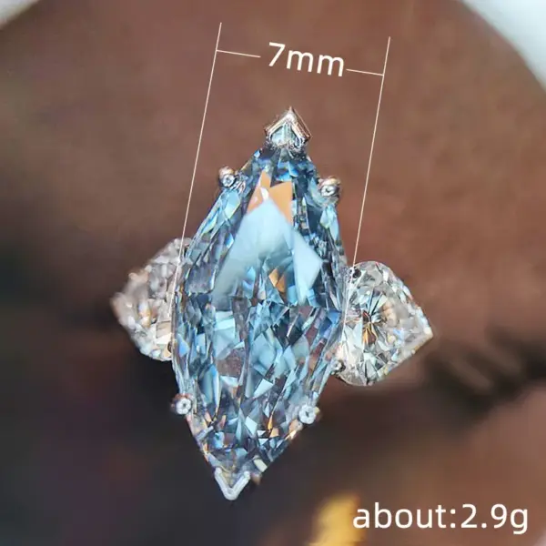 Wholesale Fashion Sparkling Marquise-shaped Heart-shaped Zircon Copper Ring Jewelry