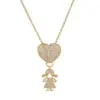 Wholesale Ig Style Simple Style Human Heart Shape Copper Gold Plated Zircon Pendant Necklace In Bulk