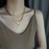 Wholesale 304 Stainless Steel Cross PVD Coated 18K Real Gold Plated Vacation Streetwear Waterproof Non Tarnish Layered Necklaces