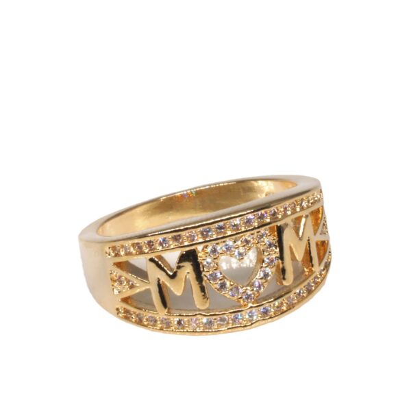 Wholesale Europe and the United States best selling mother's day gift MOM mother ring plated 18k white gold diamond heart ring women's jewelry