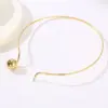Wholesale 304 Stainless Steel Solid Color PVD Coated 18K Real Gold Plated Commute Waterproof Non Tarnish Plating Choker