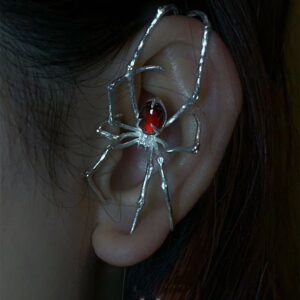 Wholesale Cross-border Sweet Cool Spider Ear Hanging Puncture Ear Clip Dark Black Niche High-end Hot Girls Cold Wind Punk Earrings