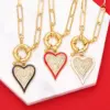 Wholesale Fashion Heart Copper 18k Gold Plated Necklace In Bulk