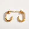 Wholesale Trendy Fashion Ins Style Gold-Plated Imitation Gold 304 Stainless Steel Imitation Pearl U-Shaped C-Shaped Simple Stud Earrings