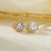 Wholesale 1 Pair Sweet Simple Style Heart Shape Plating Inlay Copper Zircon Silver Plated Ear Studs