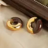 Wholesale 304 Stainless Steel Color Block PVD Coated 18K Real Gold Plated 18K Gold Hip-Hop Punk Waterproof Non Tarnish Enamel Plating Ear Cuffs