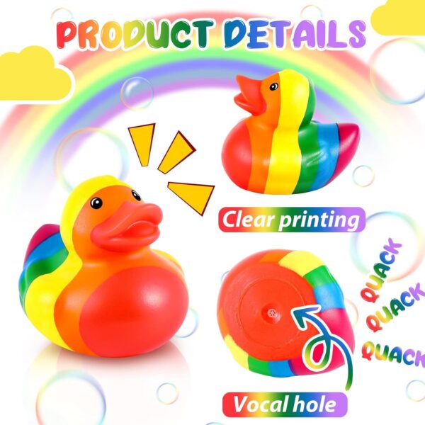 oly-b844b797e5580b44eb18dac451b61e0c Wholesale Cross-Border New Product Cute Rainbow Duck Swimming Pool Party Decoration Duck Desktop Ornaments Little Yellow Duck Holiday Gifts
