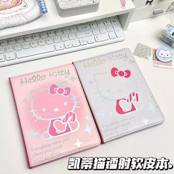 Wholesale Dropshipping Notebook with High Appearance and Cute Laser Hello Kitty Diary A5 Notepad Pu Color Page Thickeneded