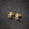 Wholesale PVD Coated 18K Gold Real Gold Plated Animal 304 Stainless Steel Cute Waterproof Non Tarnish Ear Studs