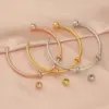 Wholesale PVD Coated 18K Gold Rose Gold Real Gold Plated Solid Color Stainless Steel Retro Waterproof Non Tarnish Bangle