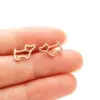 oly-b853793fa27b57a408d01c68edeec9f2 Wholesale PVD Coated 18K Gold Real Gold Plated Dog 304 Stainless Steel Simple Style Waterproof Non Tarnish Ear Studs