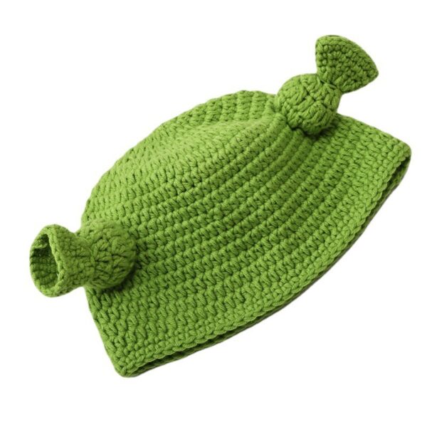 oly-b85393fa324e770cd217e65c7d2d2e76 Wholesale Funny and warm woolen hat for women, autumn and winter, long braid, green knitted pullover hat, trendy and thick.