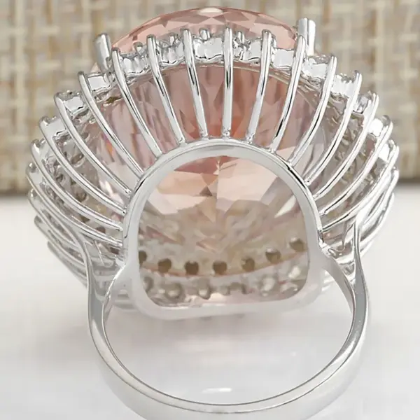 Wholesale New Large Oval Gemstone Ring Women's Copper Silver-plated Micro-set Zircon Ring