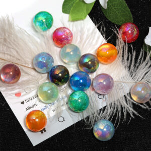 Wholesale 16mm translucent, finely shimmering galaxy beads, stylish and simple cat's eye beaded bracelet