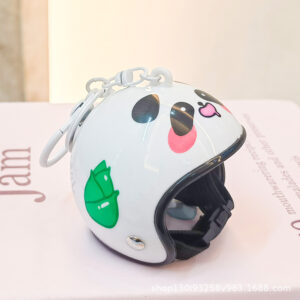 6.5cm large helmet-panda / With lobster clasp