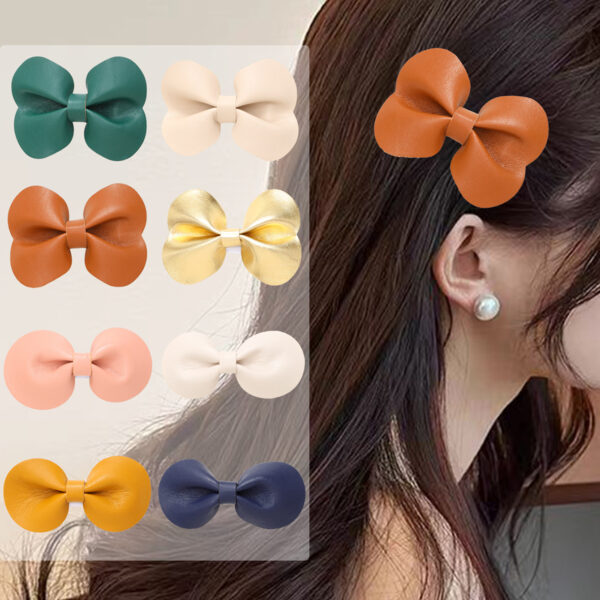 Wholesale Leather Bow Duckbill Hairpin Hairpin Simple Clip