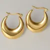 Wholesale PVD Coated Real Gold Plated Geometric 304 Stainless Steel Simple Style Commute Waterproof Non Tarnish Earrings