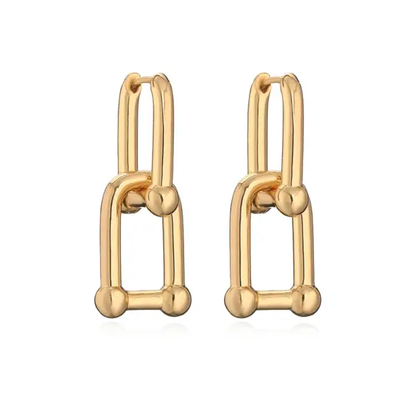 Wholesale 1 Pair Simple Style Streetwear Geometric Plating Copper 18k Gold Plated Drop Earrings